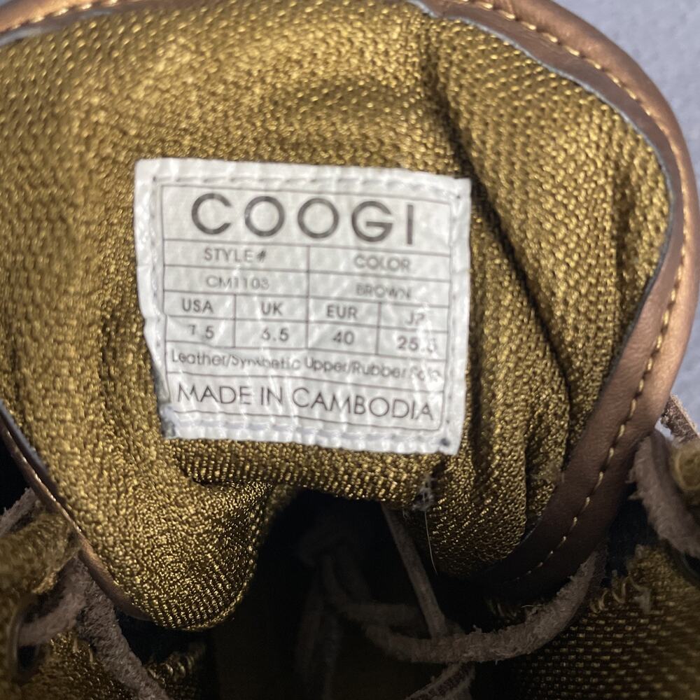 Coogi High Top CM1103 Mens Size 7.5 M Brown Leather Lace Up Strap Sneakers RARE - Picture 15 of 16